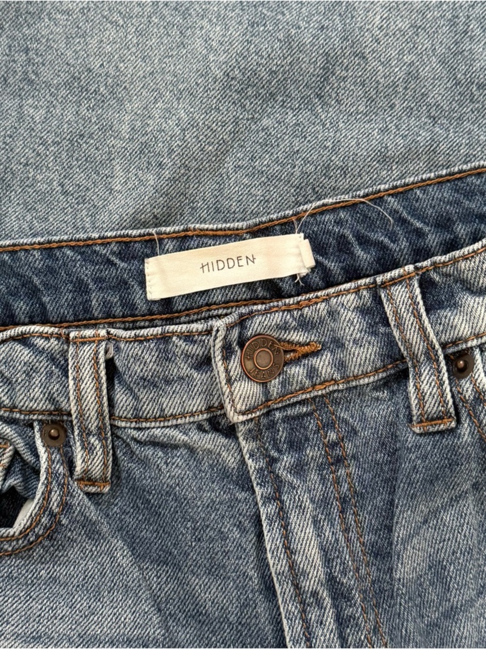 HIDDEN High Rise Straight Leg Jeans 100% Cotton Medium Wash Size 28 - Picture 6 of 7